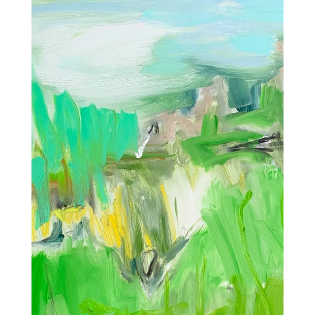 Abstract "Highlands" by Trixie Pitts Large Abstract Oil Painting on Linen For Sale - Image 3 of 12