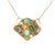 Luna Felix MultiColored Gemstone 22k Yellow Gold Pendant Necklace For Sale - Image 4 of 5