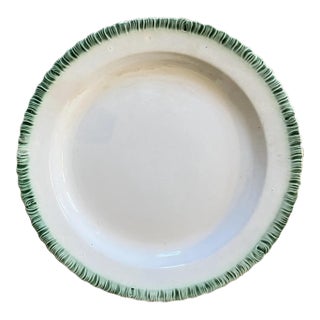 Antique Early 19th Century English Pearlware Green Feather Edge Plate For Sale