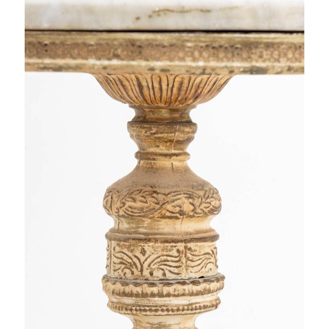 Early 20th Century Neoclassical Style Marble Top Figural Side Table For Sale - Image 5 of 9