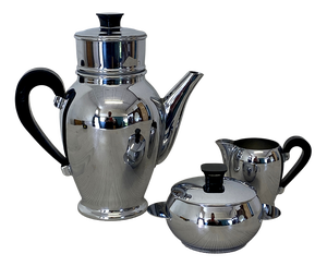 Vintage Chrome Coffee Set from Baumlin, 1950s, Set of 3