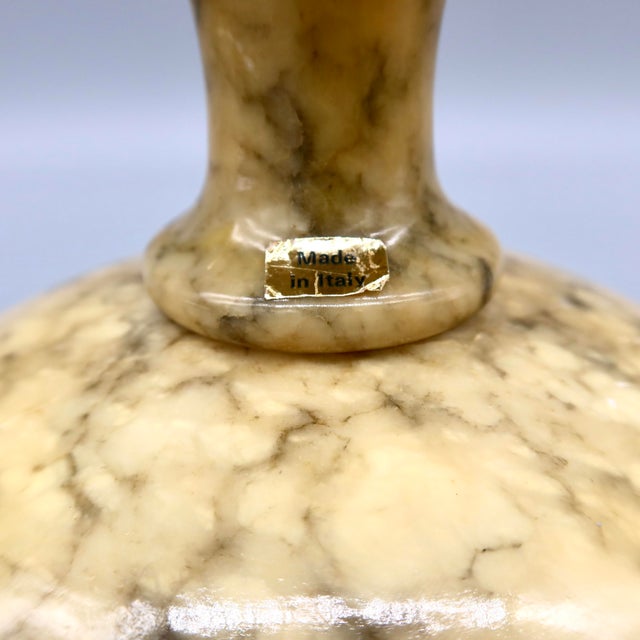 Antique Hand Carved Italian Alabaster Compote Tazza For Sale - Image 4 of 9