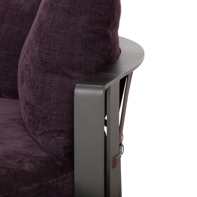 Poltrona Frau Scarlett Fabric Two-Seater Sofa in Lilac, Aubergine, and Violet with Casters by Poltrona Frau For Sale - Image 4 of 18