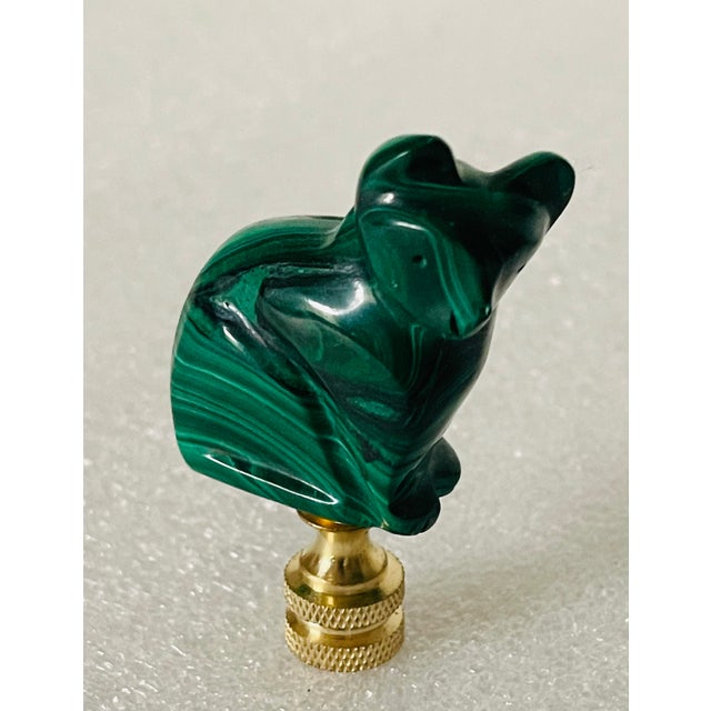 1960s Two Makachite Animals Lamp Finials For Sale - Image 4 of 5