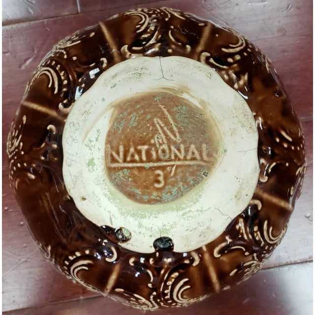Circa 1938 Napco National Potteries Corporation Majolica Jardiniere, Made in Ohio For Sale In New Orleans - Image 6 of 6