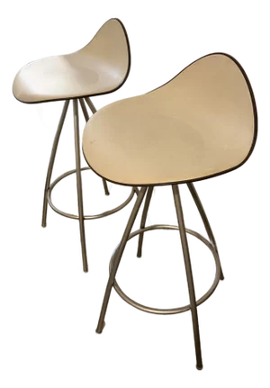 Pair of Onda High-End Barstools Designed by Jesús Gasca for Stua - Beige & Brown