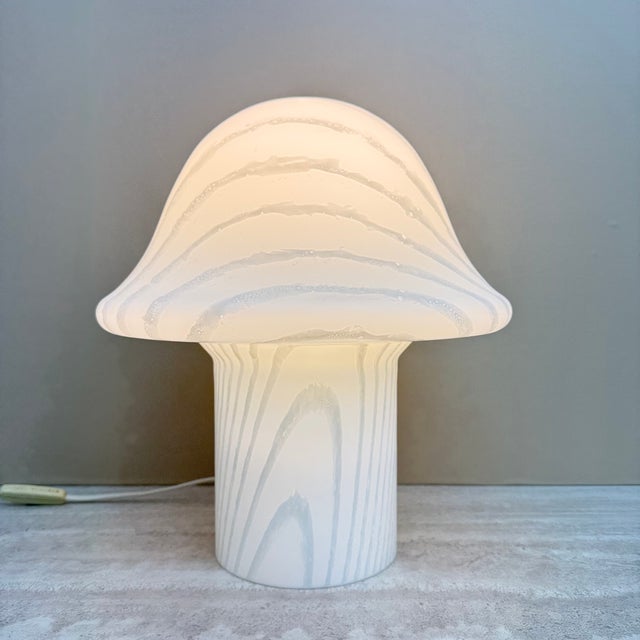 Zebra Glass Mushroom Table Lamp from Peill & Putzler, 1970s For Sale - Image 12 of 14