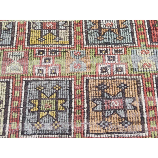 1960s 1960s Vintage Turkish Handmade Kilim Rug - 69"x105" For Sale - Image 5 of 12