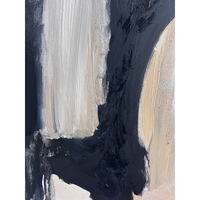 Contemporary "Where We Land" Contemporary Art Monochromatic Original Abstract Expressionist Oil Painting by Monica Shulman For Sale - Image 3 of 8