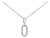 14K White Gold Diamond Accent Paperclip Pendant Necklace For Sale