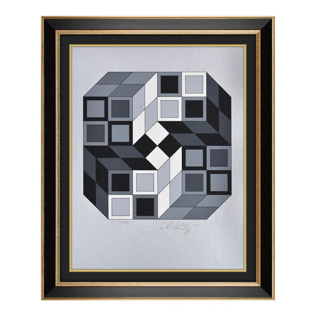 1980s Composition Silver, Victor Vasarely For Sale