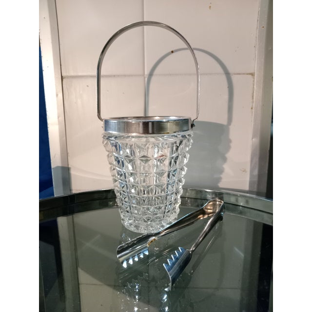 1960s Vintage Cut Glass Ice Bucket, 1960s For Sale - Image 5 of 5