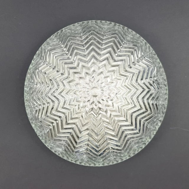 Transparent Mid Century Geometric Glass Flush Mount or Wall Light/Sconce From Limburg, Germany, 1970s For Sale - Image 8 of 11