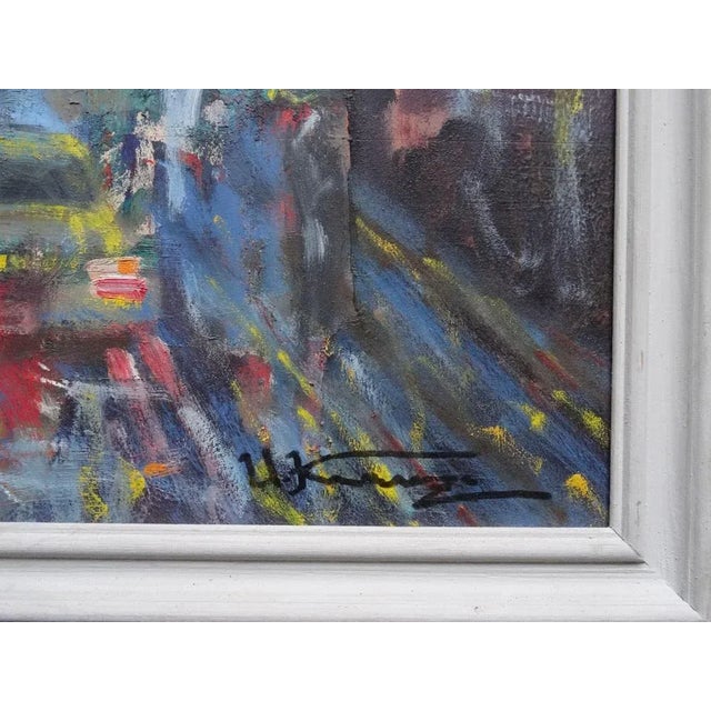 Night City, Oil on Cardboard, 2000s For Sale - Image 3 of 7