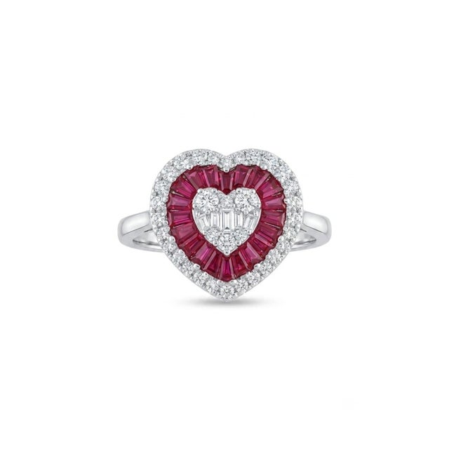 Modern 18k Gold Ruby 1.06ct and Diamond 0.50ct Cocktail Ring, New Design For Sale - Image 3 of 8