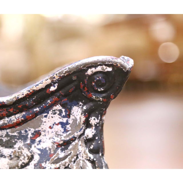 Metal 19th C. French Louis XV Cast Iron Planters With Original Polychrome Paint - Set of 2 For Sale - Image 7 of 13