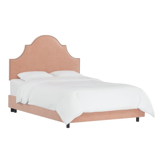Halsted Bed in Pink Champagne Luxe Velvet, Full For Sale