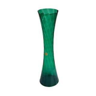 Deep Green Vase with Serrated Edge by Alfred Taube for Füge & Taube, 1960s For Sale