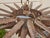 Mid 20th Century Spanish Gilt Metal Sunburst Chandelier with Frosted Glass For Sale - Image 10 of 11
