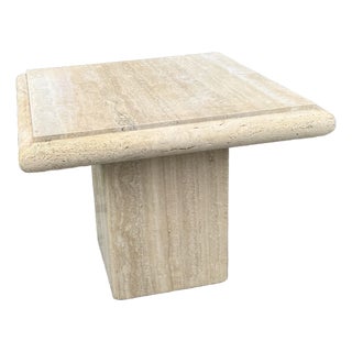 Vintage Italian Travertine Side Table For Sale