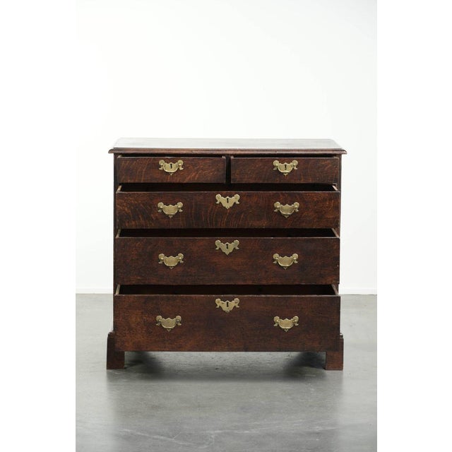 Antique English Oak Chest of Drawers, 1700s For Sale - Image 3 of 14