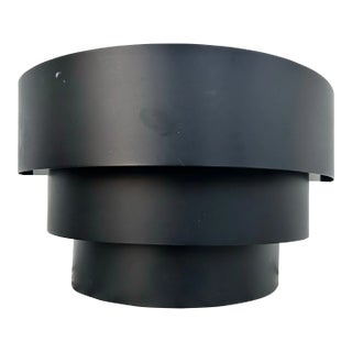 Late 20th Century Three Tiered Matte Black Wall Sconce For Sale