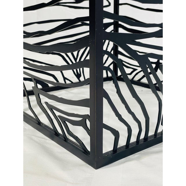 Italian Blackened Bronze Cube Table by Jean-Louis Deniot, Labeled For Sale - Image 15 of 18