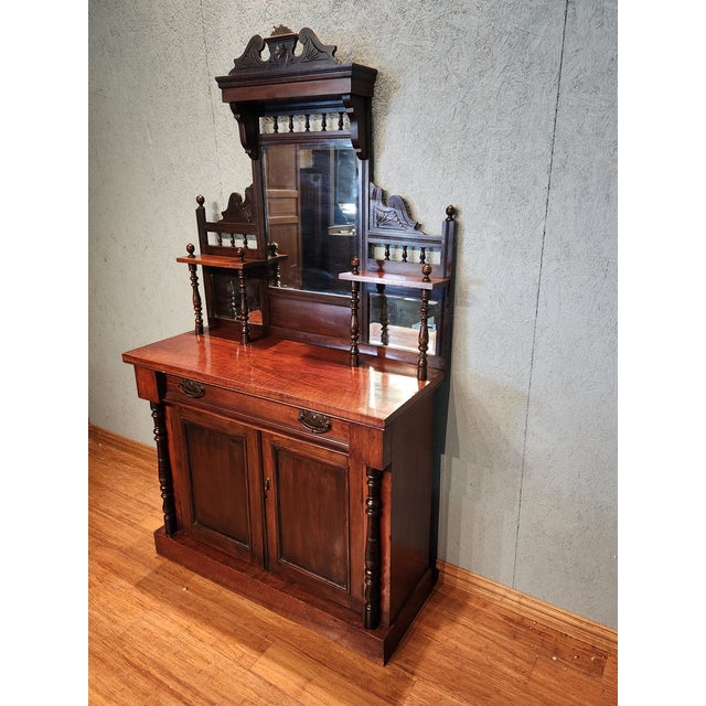 1900 - 1909 Antique English Edwardian Chiffonier Sideboard, Circa 1900's For Sale - Image 5 of 12