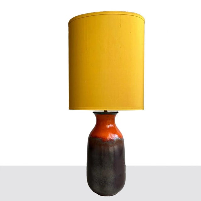 Fat Lava' style ceramic large table or floorlamp with glaze. Manufactured in West-Germany in the 1970's. The style of the...