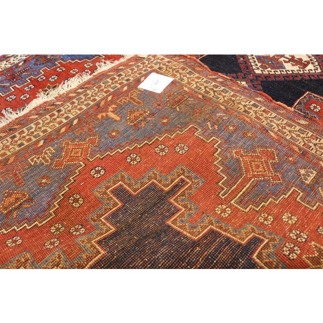 Early 20th Century Antique Persian Shiraz Rug - 04'04 x05'07 For Sale - Image 5 of 7