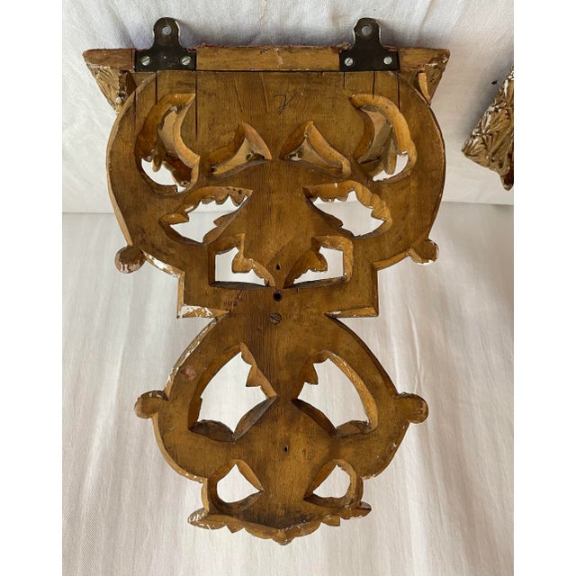 Antique Neoclassical Antique Gilt Wall Brackets- A Pair For Sale In Atlanta - Image 6 of 12