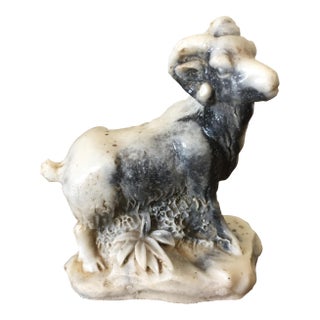 Vintage Bighorn Sheep Carving in Zebra Jasper For Sale