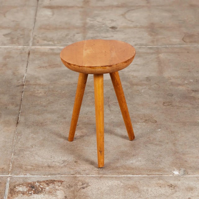 Oak Tripod Milking Stool For Sale In Los Angeles - Image 6 of 11