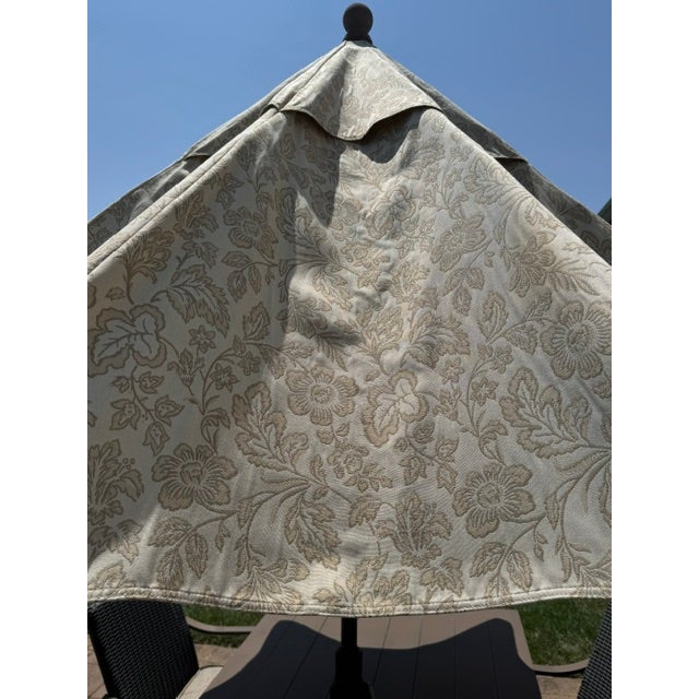 Brown Jordan Brown Jordan Roma Table Frame and Weighted Umbrella Base With Canvas Umbrella For Sale - Image 4 of 15