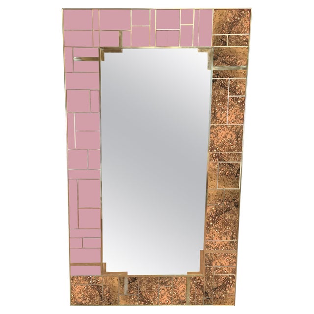 Not Yet Made - Made To Order Wall Mirror in Brass and Pink Murano Glass from Justfurnituress SRL For Sale - Image 5 of 5