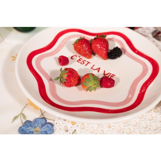 Talk of the Table Artisanal Plate Set- 2 Pieces For Sale - Image 10 of 13