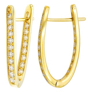 Late 20th Century Pair of Diamond Inside Outside Earrings For Sale