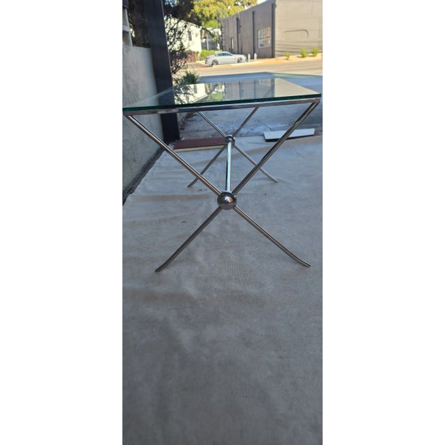 Maison Jensen Style Chrome Table For Sale - Image 10 of 11