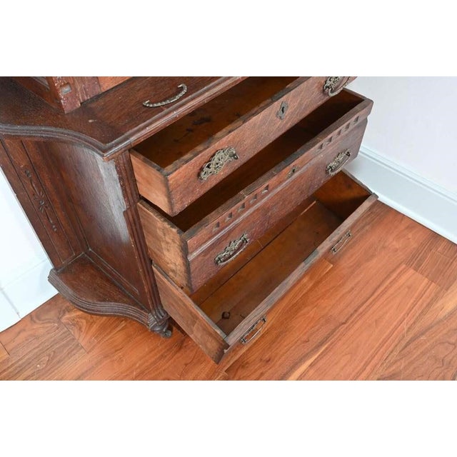 Late 19th Century Victorian Renaissance Revival Carved Drop-Front Secretary Desk For Sale - Image 13 of 18