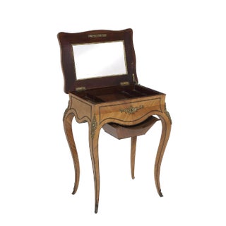 19th Century Louis XV Tahan Kingwood Work Table or Poudreuse For Sale