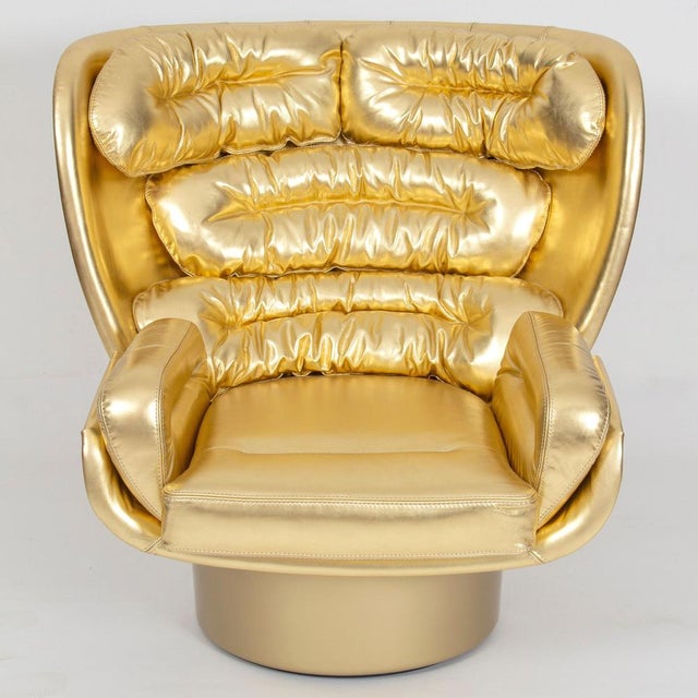 Longhi created a limited edition golden chair from joe colombo’s original elda design. The chair was only taken out of its...