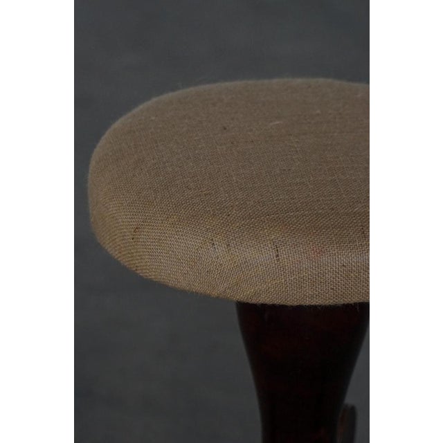 Early 20th Century Victorian Adjustable Piano Stool with Hessian Seat, 1920s For Sale - Image 14 of 16