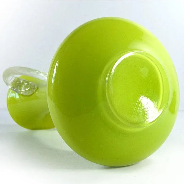 1960s Italian Lemon Glass Vase from Empoli, 1960s For Sale - Image 5 of 8