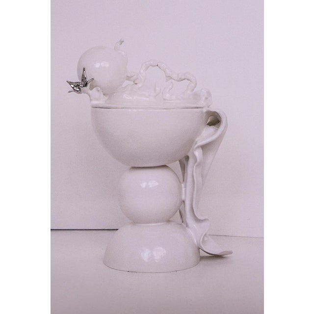 Contemporary White Magic Stool by Lucile Gracile For Sale - Image 3 of 8
