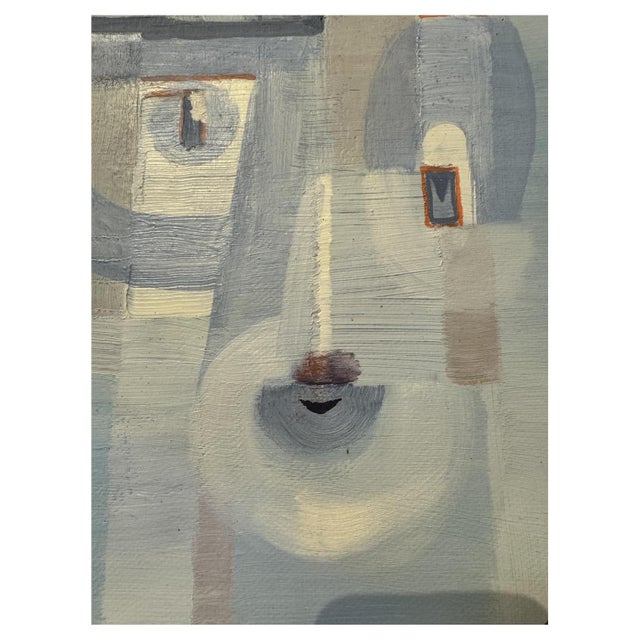 J. Lignier, Cubist Painting, Portrait, 1988, Oil on Panel For Sale - Image 6 of 6