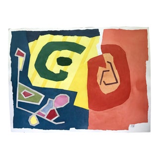 Vintage Abstract Watercolor Painting by Roger Stokes For Sale