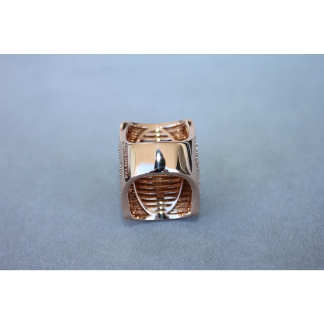 Palmiero Unique White Diamond Brilliant Pave 18 Karat Rose Gold Unique Dome Ring, Size 7.25 For Sale - Image 11 of 18