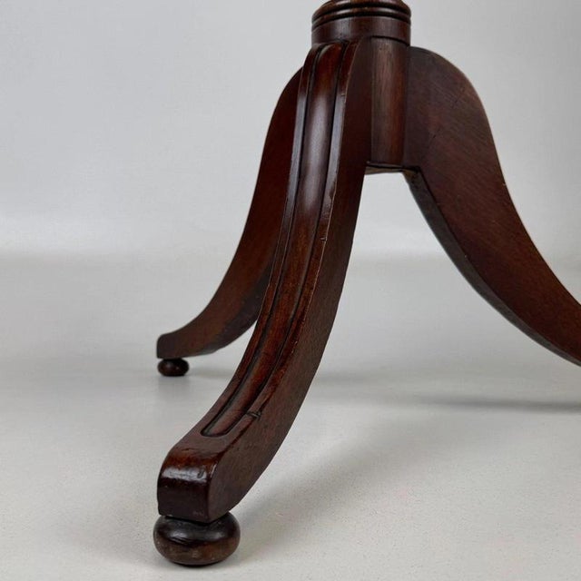 Wood 19th Century Antique English Octagonal Mahogany Tripod Side Table For Sale - Image 7 of 8