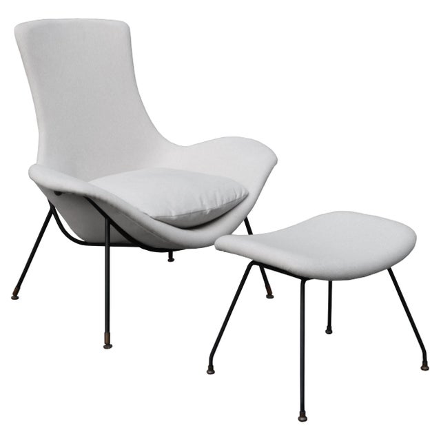 1950s Agusto Bozzi for Saporiti Modernist Lounge Chair with Ottoman For Sale - Image 18 of 18