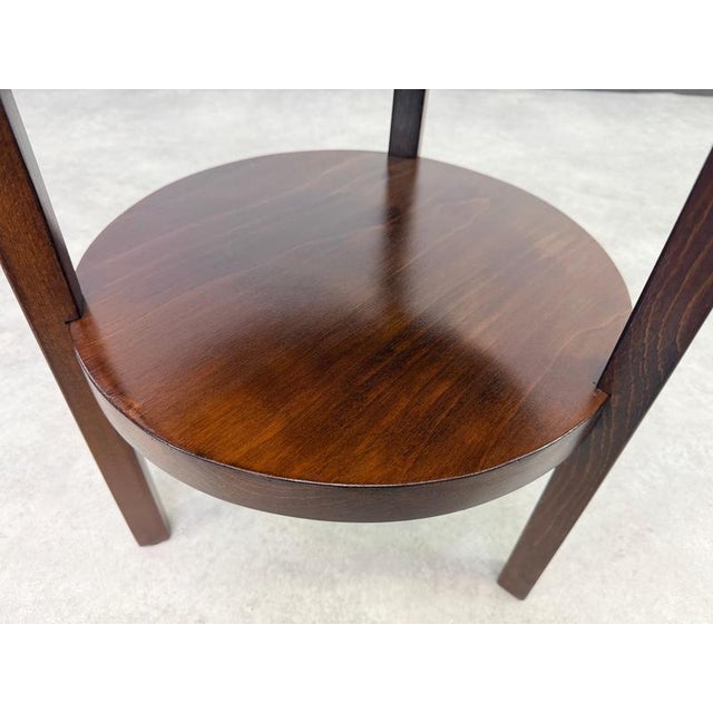 1930s Art Deco Round Side Table with Shelf from Thonet Mundus, 1930s For Sale - Image 5 of 7